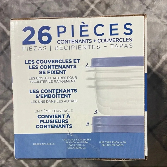 26 Piece Rubbermaid Tupperware Food Storage Set with Lids - Picture 3 of 3